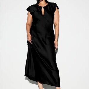 The Occasion by Old Navy Flutter-Sleeve Keyhole Satin Maxi Dress